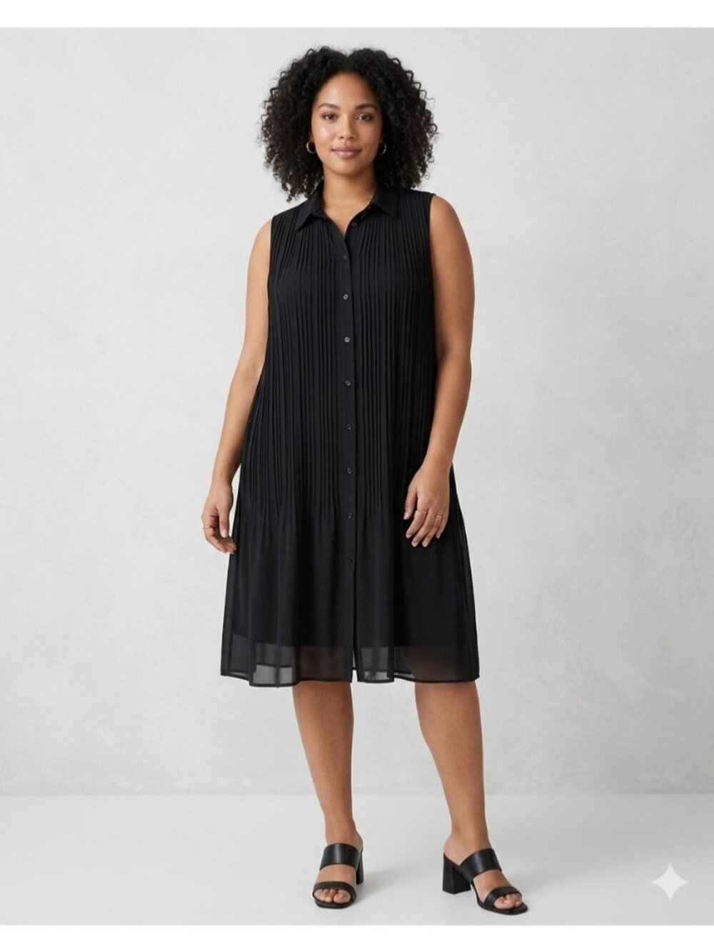 Joie Pleated Sleeveless Mini Dress Black Size L Minimalist Flowy Spring Casual
